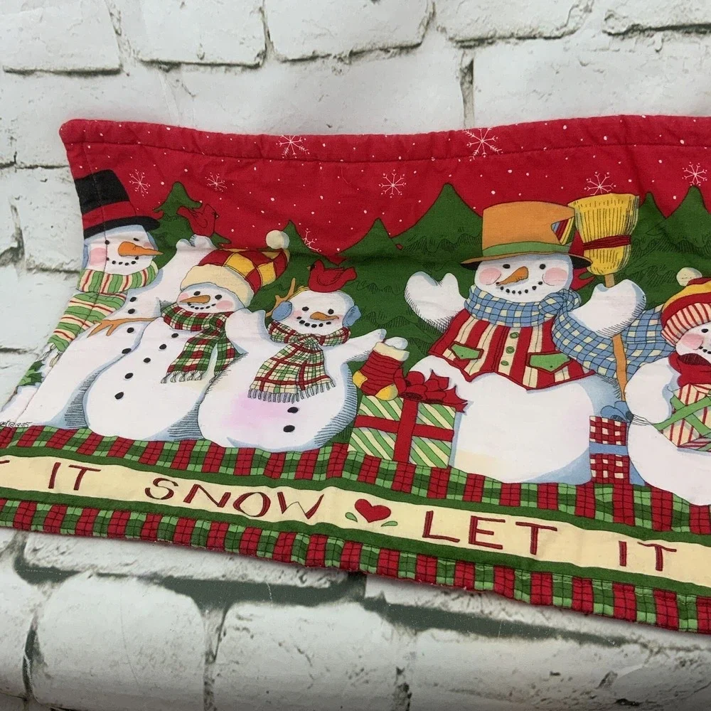 Vintage Christmas‎ Placemats Let It Snow Snowmen Lot Of 3
